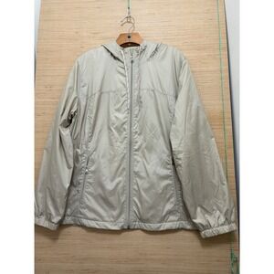 Calvin Klein Performance Tan Hooded Fleece Lined Windbreaker Jacket Mens Large